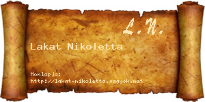 Lakat Nikoletta névjegykártya