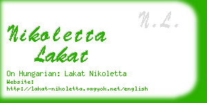 nikoletta lakat business card